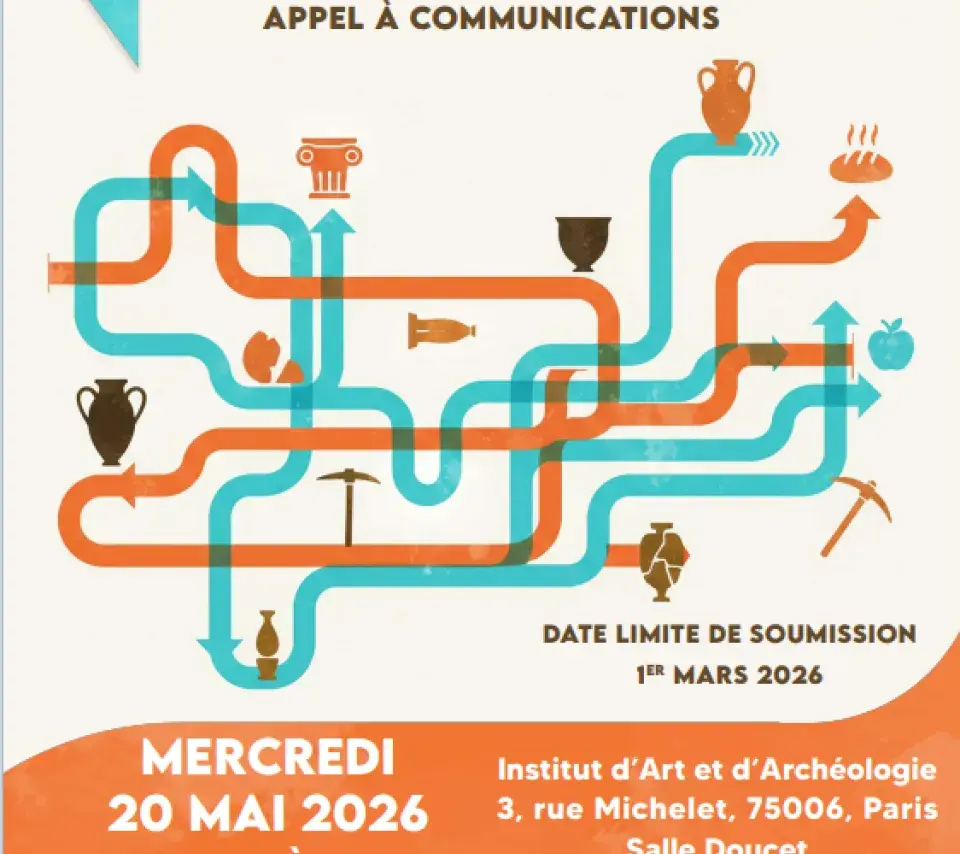 Affiche journée doctoral représentant des routes colorées reliant des symboles